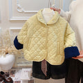 Girls' fall/winter new fashion thickened jacket, stylish casual baby outfit, reversible cotton coat, kids' loose-fit children's clothing