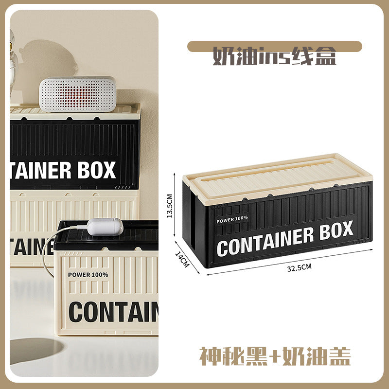 Plastic plug-in board storage box Wire management box Socket power strip Power wiring decoration Industrial shielding finishing box