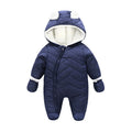 Baby clothes baby onesie winter outwear  bear men's and women's long romper baby clothes ins hooded