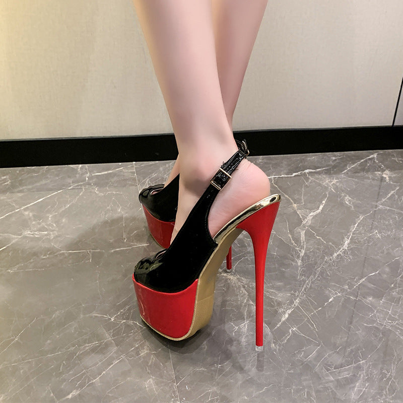 Hate the sky high thin heel waterproof platform nightclub sexy fish mouth high heel sandals for women 2026 summernew arrival women's fashioneasiest for match