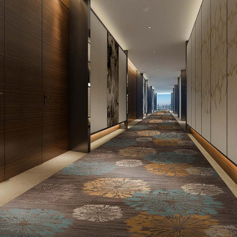 Hotel corridor aisle carpet new chinoiserie nylon printing 800g thickeneded flame retardant b1 pass-through floor stain-resistant aisle carpet