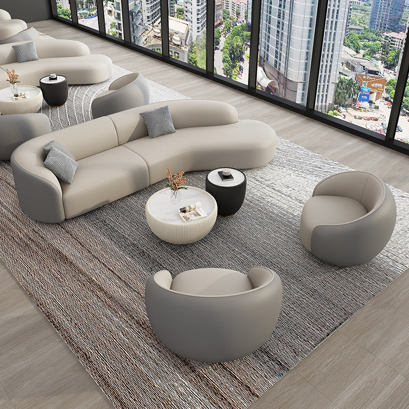 Reception sales office to discuss fabric sofa combination beauty salon hotel lobby office business curved rest area