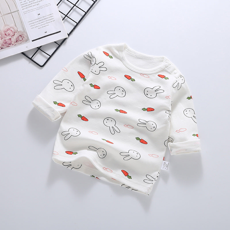 Baby bottom shirt pure cotton t-shirt spring & fall infant cartoon tops baby boy girl single piece baby long sleeves