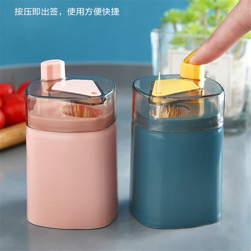 Creative Home Toothpick Box Creative Automatic Pop-up Home Living Room Press Toothpick Jar Portable Portable Portable Toothpick Holder