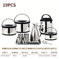foreign trade stainless steel thermal insulation box commercial milk tea bucket pot 26pcs food thermal insulation pot set gift box