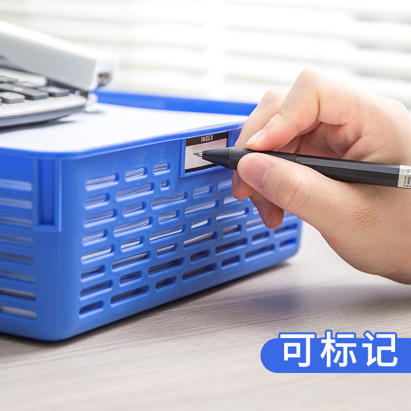 Deli 929 Blue Plastic A4 Document Basket Data Box Storage Basket Document Basket Data Basket Invoice Basket Official Document Basket