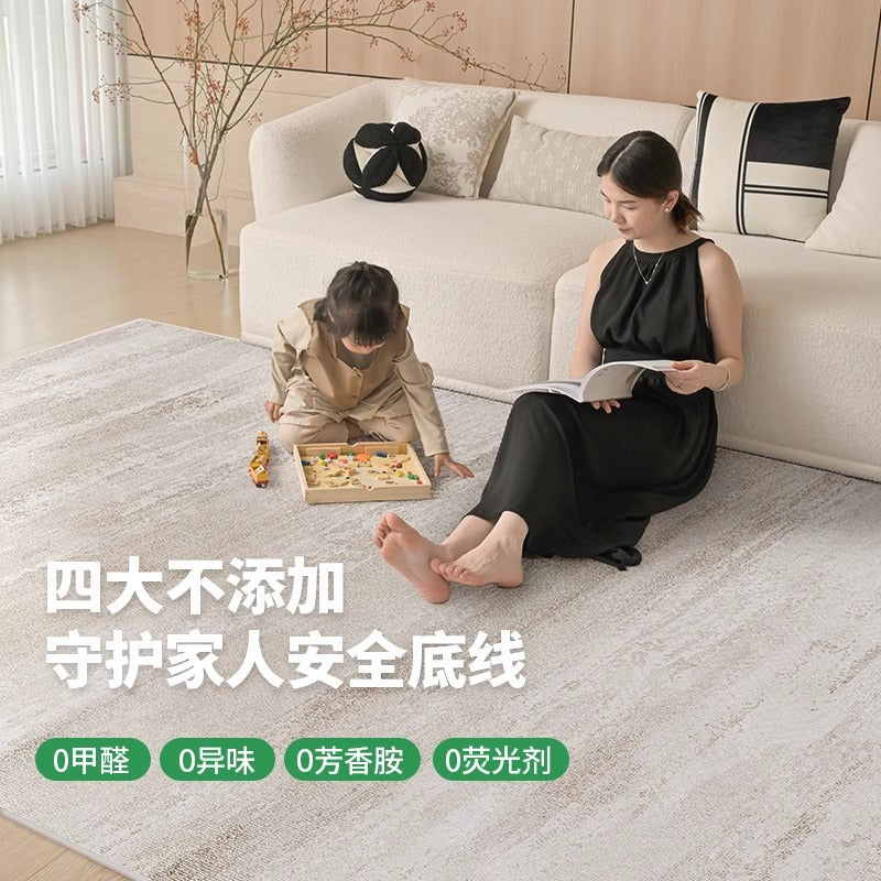 Removable and washable cream style living room carpet new arrival double layer loop velvet machine washable accessible luxuryclassycasual bedroom floor mat