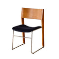 Retro wabi-sabi style magu chair small apartment medieval back dining table and chair fabric upholstered stackable casual dining chair