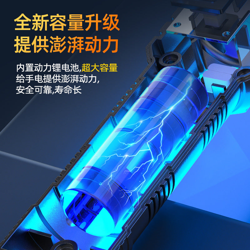 Cross-border new white laser flashlight Type-C charging built-in lithium battery outdoor zoom strong light flashlight