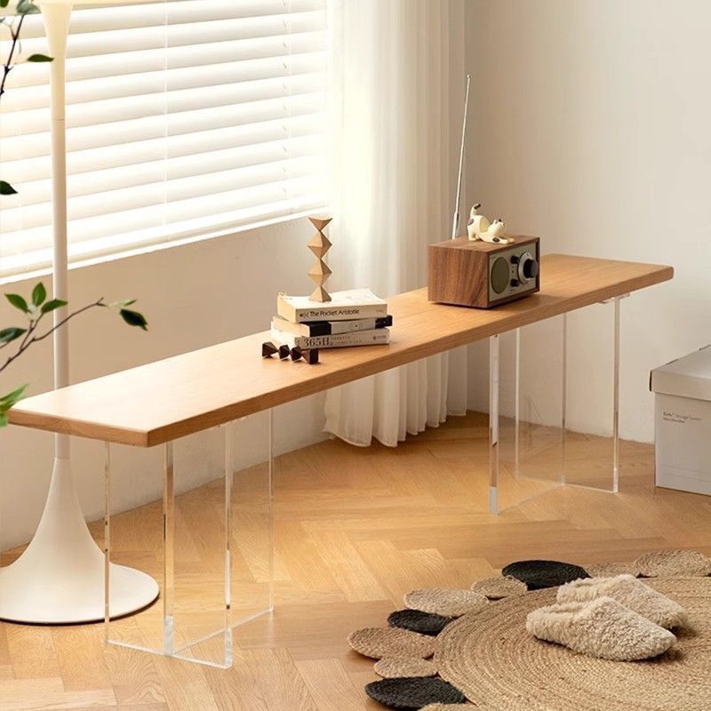 Acrylic suspended bench solid wood shoe changing stool door for home small apartment entrance shoe stool cloakroom stool