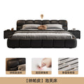 Accessible luxury genuine leather bed storage double bed casual italian puff bed master bedroom scandinavian leather bed head layer cowhide bed
