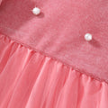 Girls' (sizes) dress, ruffle flutter sleeve ribbed knit mesh round neck summer casual dress