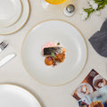 Minimalist creative stroked ceramic dinner plate - commercial western food flat plate for restaurant steak, pasta, and dessert service