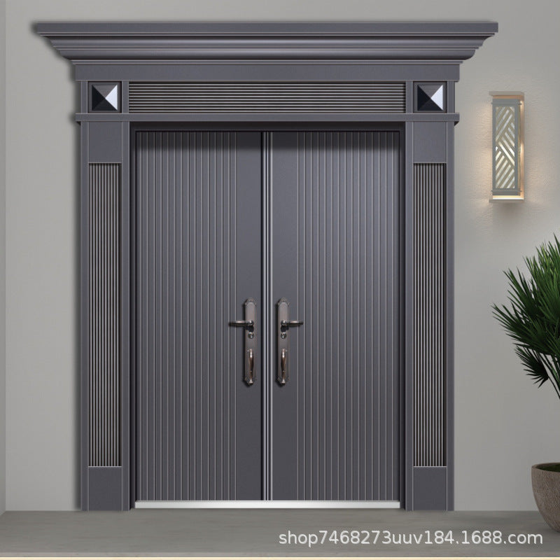 Zinc alloy door entrance door anti-theft door cast aluminum villa door double door grade a carved courtyard door wholesale