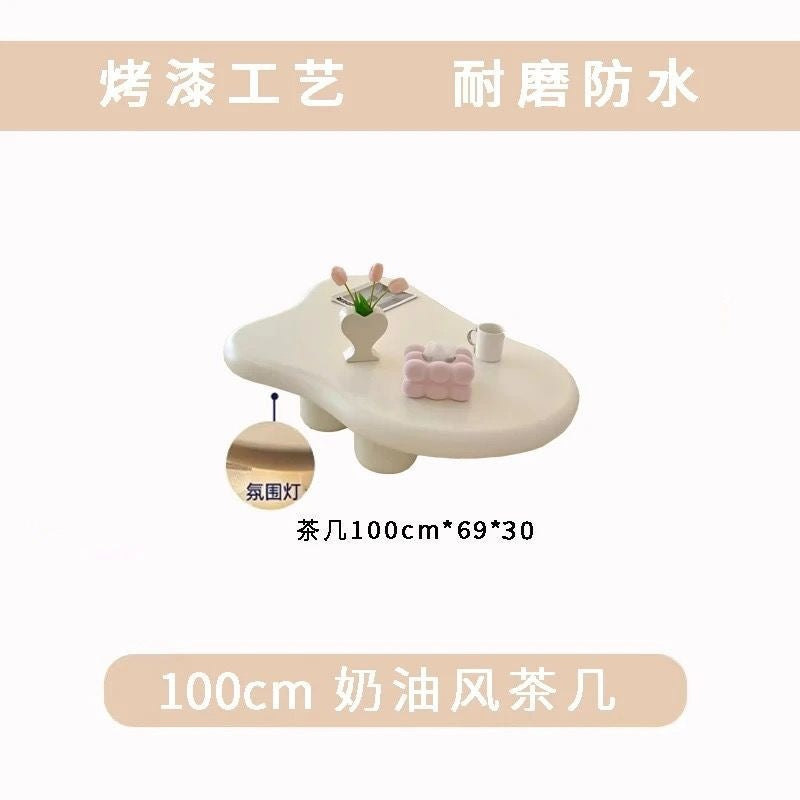 Living room for home cloud coffee table bedroom casual cream style round table study light luxury coffee table artificial board casual modern