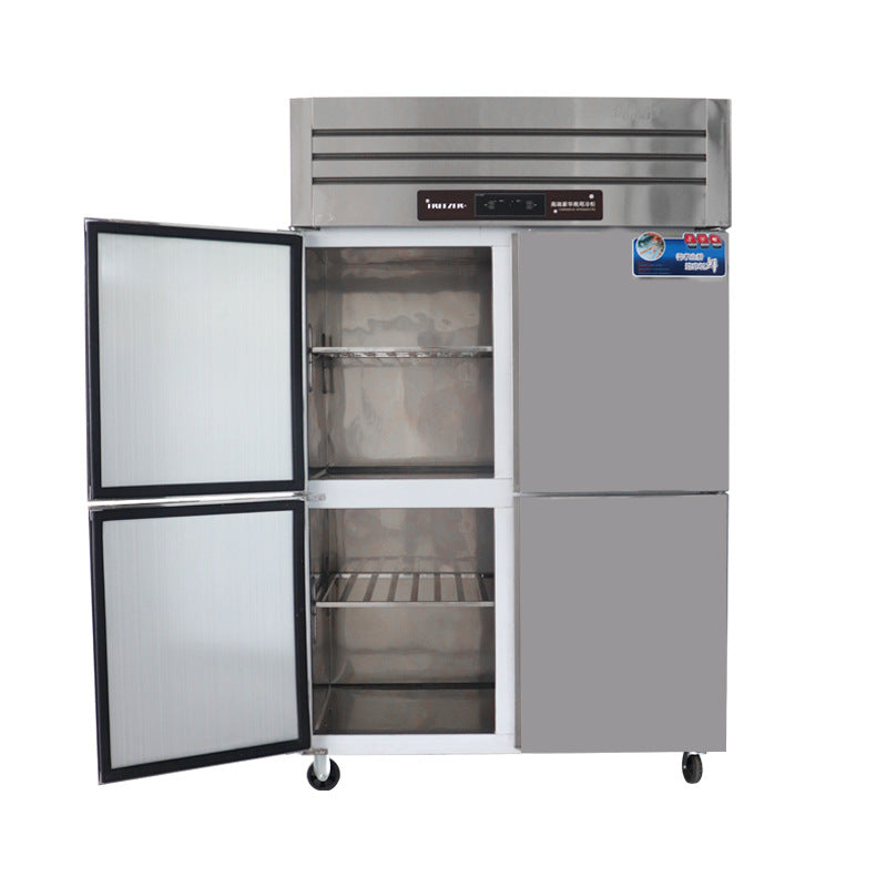 Four-door freezer, commercial for home kitchen, four-six-door large-capacity vertical air-cooled refrigerator, four-door freezer