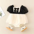 Summer baby girl romper, infant bodysuit, full-month/100-day celebration outfit, princess-style romper dress, trendy summer onesie