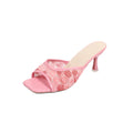 plus size high-heeled slippers for women, small fragrant style, open-toe sandals,  summer new arrival one-line thick heel sandals