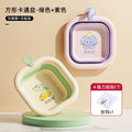 Square cartoon series - purple elephant + green dinosaur [face & foot wash] + hook
