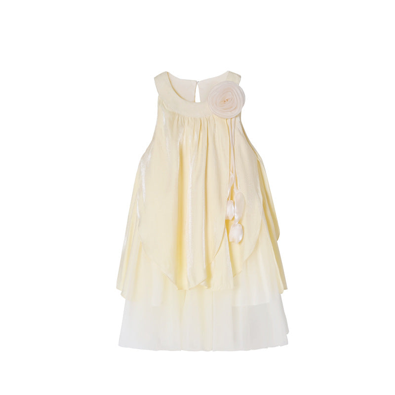 Girls' dress  new summer style halter neck princess dress mesh dress tank dress