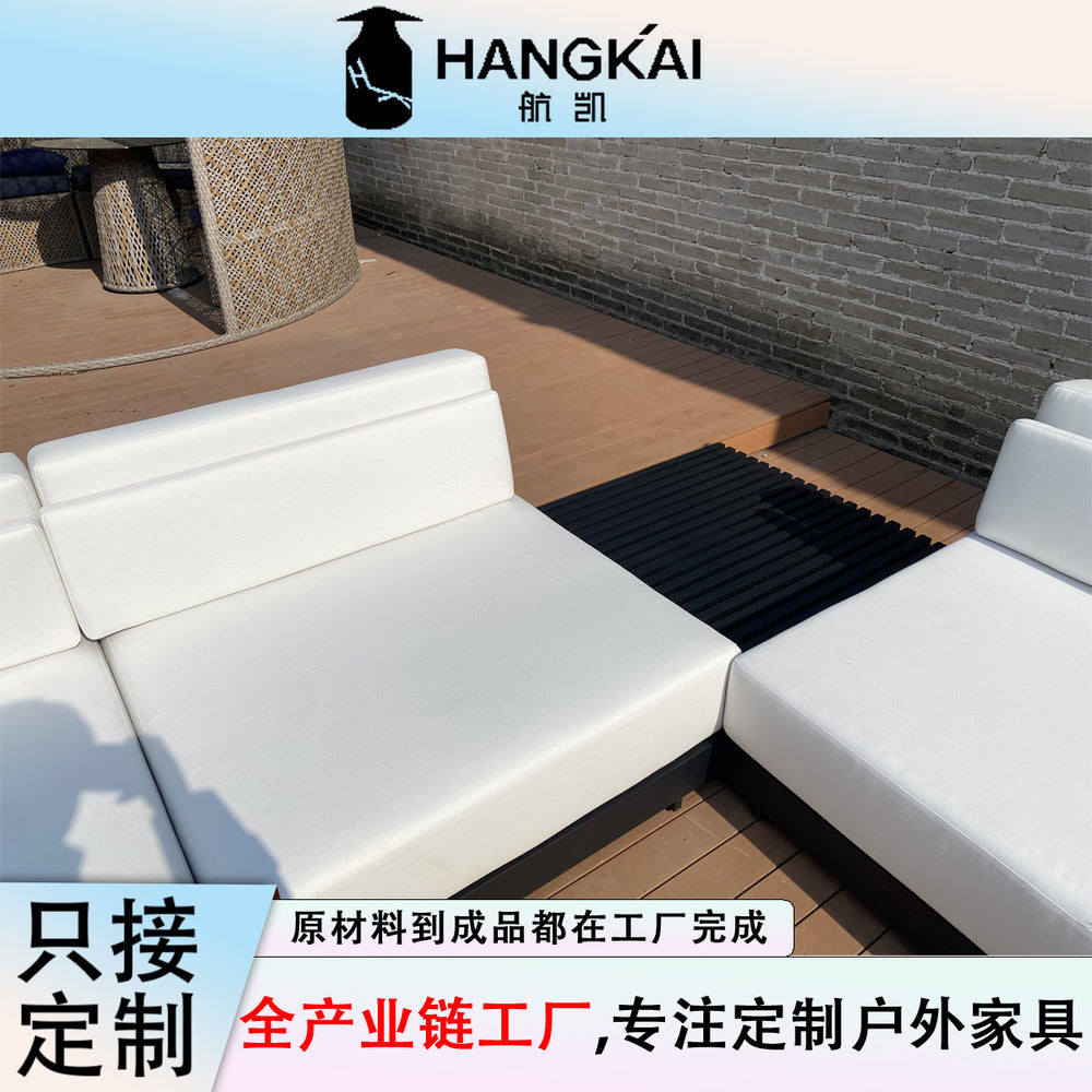 Outdoor waterproof sunscreen aluminum alloy sofa coffee table chair combination villa courtyard outdoor mid-to-high end aluminum sofa set