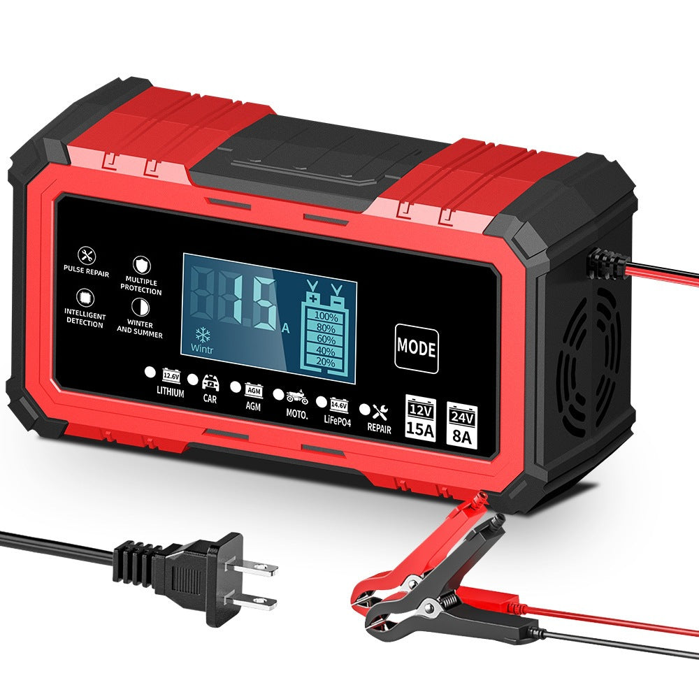12v15a/24v8a pulse charger 14.6v15a lithium iron phosphate motorcycle car battery charger