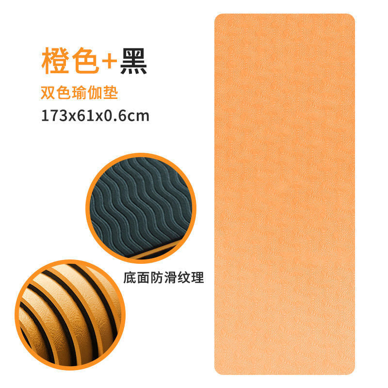 Tpe yoga mat - amazon cross-border fitness, shock absorption, soundproofing, thickened, non-slip, silent yoga mat - minor imperfections - dance mat
