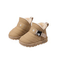 Custom boys' fleece-lined snow boots, new autumn/winter collection, girls' black cotton shoes, thickened ankle boots for students, trendy styles for mid-to-large children