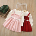 Kidssweaterlong skirtfall and winter new new year's greetings style bows christmas skirt girldress