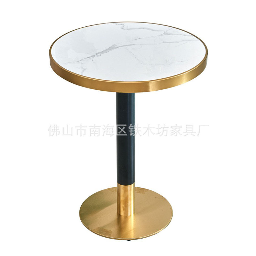 Customized commercial slate dining table simple table bar milk tea fast food restaurant canteen rectangular table apartment negotiation table and chairs