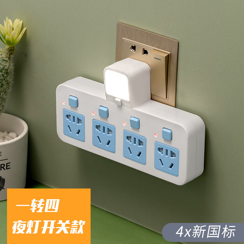 Multi-outlet adapter plug splitter power strip - one-to-many panel, multi-port wireless power strip (cordless)