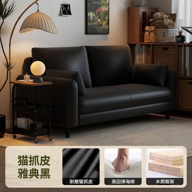 Cat scratch leather retro sofa small apartment comfortable corduroy sofa living room balcony rental house sofa with backrest