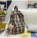 Schoolbag junior high school girls japanese style retroplaid college students casual spring outing tuition bag high school students backpack women