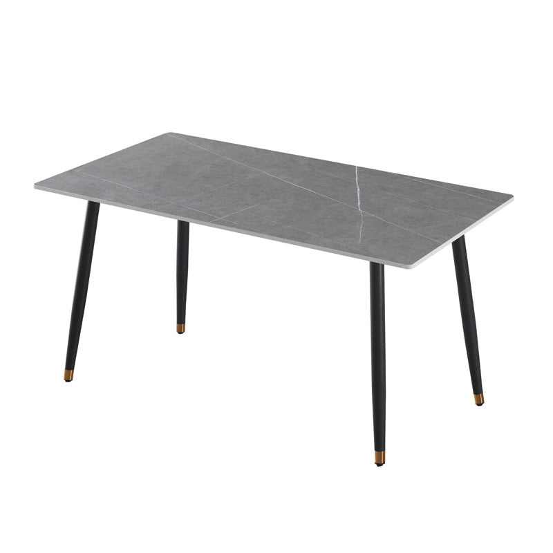 Nordic light luxury sintered stone dining table and chairs - modern minimalist design for small spaces, available in multiple sizes, rectangular shape, easy to clean