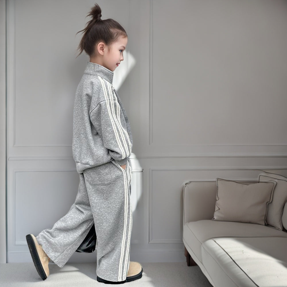 Girls' spring/autumn  outfit set: trendy and stylish activewear for kids - fashionable sweatshirt for mid-to-large children, autumn's hottest korean-inspired children's clothing