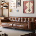 Jiuban sofa frenchretro oil wax genuine leather sofa bauhaus medieval style living room for home straight row sofa