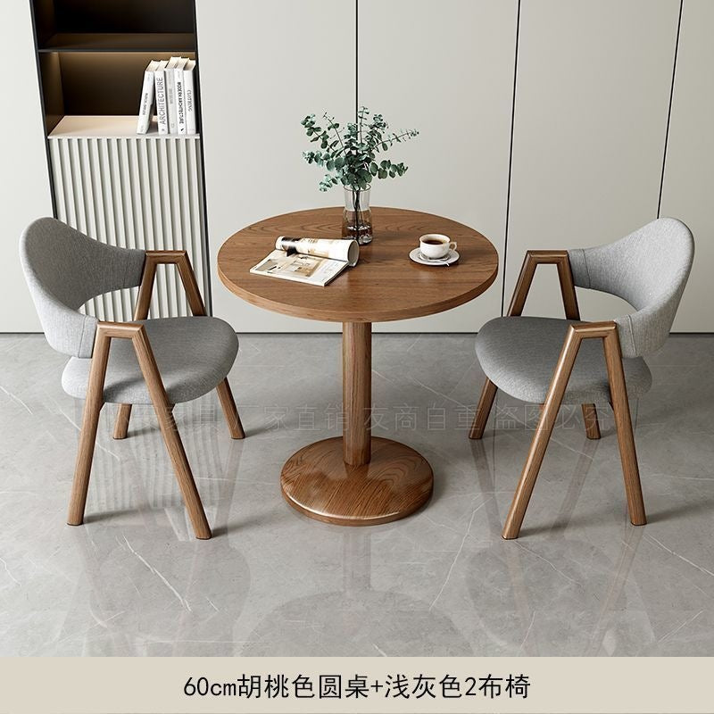 Minimalist modern negotiation table and chair set - perfect for bubble tea shops, coffee shops, dining tables, balcony round tables, casual small spaces, and reception areas