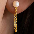 European and american cross-border jewelry: brass electroplated fashionable and unique design earring set - niche, light luxury style accessories (3-piece set)