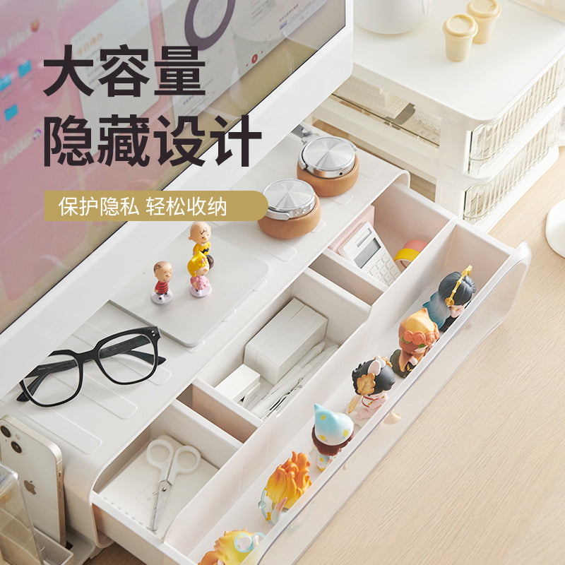 Figure storage box, computer monitor heightening rack, multi-functional home desktop shelf, transparent blind box display cabinet