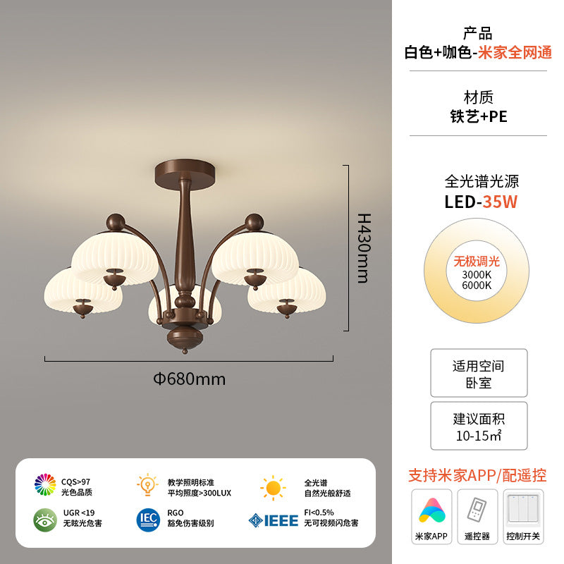 Vintage French medieval style living room chandelier bedroom study American 2025 new full spectrum eye protection hall lamps