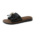 2026 new french retro sandals & slippers - women's summer outdoor wear, high-end bow accent, versatile one-strap sandals