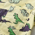 European and american cross-border new children's short-sleeve shirt printed boy's outfit cartoon dinosaur overalls gentleman's first birthday dress