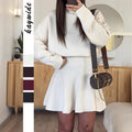 2025 new european and american casual resort style knit long sleeve mini dress women's autumn/winter amazon independent store