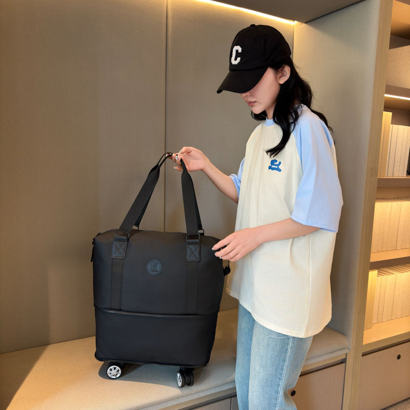 Multifunctional universal wheel travel bag women dry and wet separation fashionable large-capacity luggage bag expandable moving storage bag