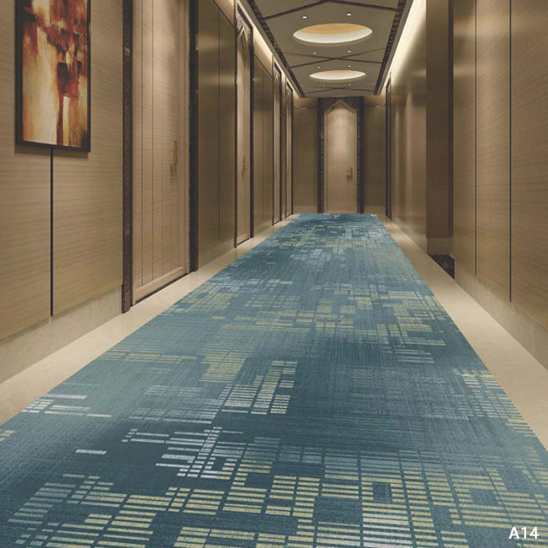 Custom hotel carpet for hallways and aisles, hotel guest room bedside rug, thickened nylon b1 flame retardant full coverage floor mat