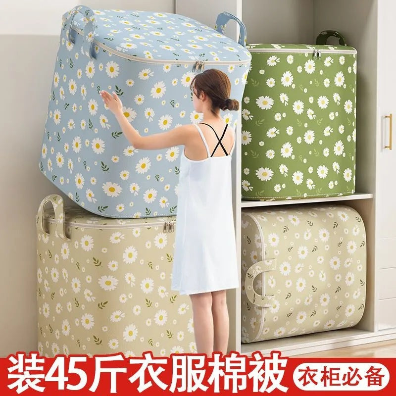 Daisy Quilt Storage Bag Thickened Large Capacity Moving Packing Bag Household Clothes Quilt Finishing Box Storage Bag