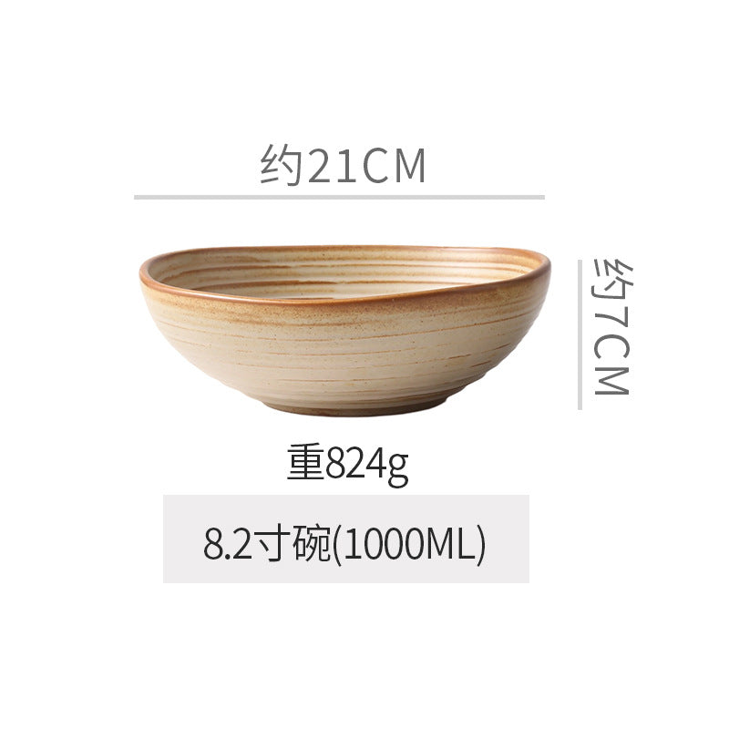 Vintage chic ceramic dinnerware - restaurant & hotel grade, unique ribbed design, steak & western cuisine plates, high-style deep dishes for home use