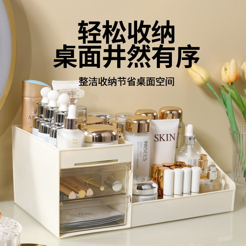 Ouxin drawer vanity case dormitory finishing plastic shelf cosmetics skin care dresser desktop storage box