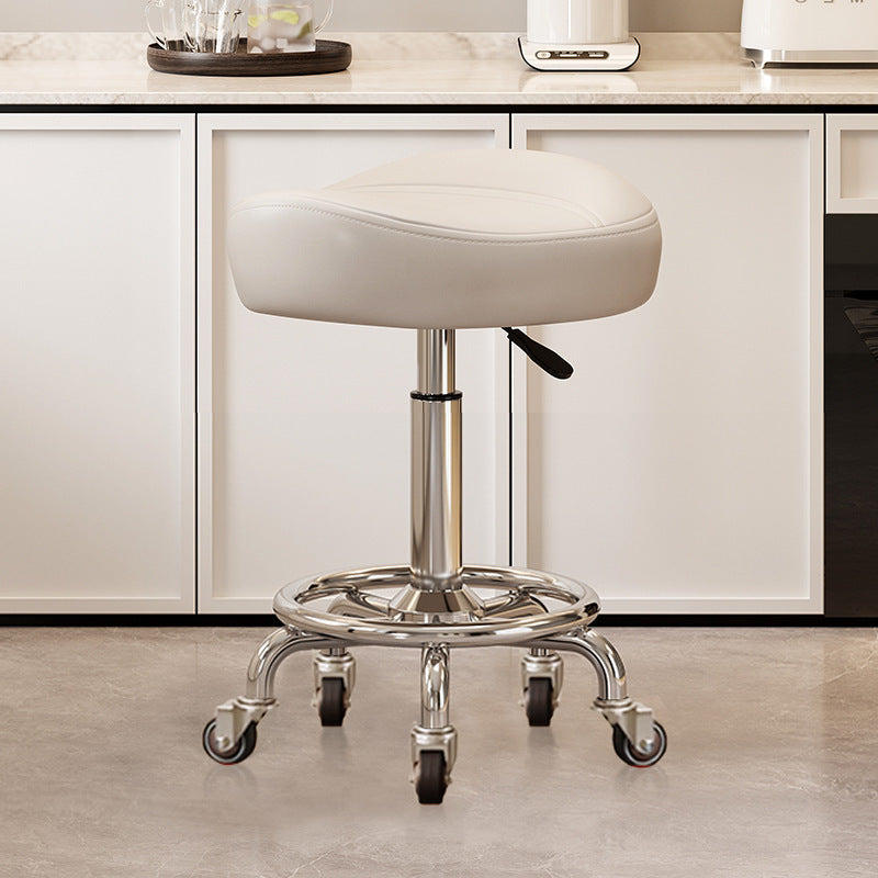 Saddle Chair Kitchen Cooking Chair Front Desk Cashier High Stool Universal Wheel Lifting Chair Beauty Barber Stool