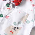new product kidslong sleevesshirt overalls christmas printingsuit boyssuit first birthday dress